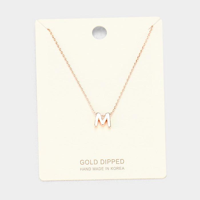 Rose Gold Gold Dipped Metal Pendant Necklace