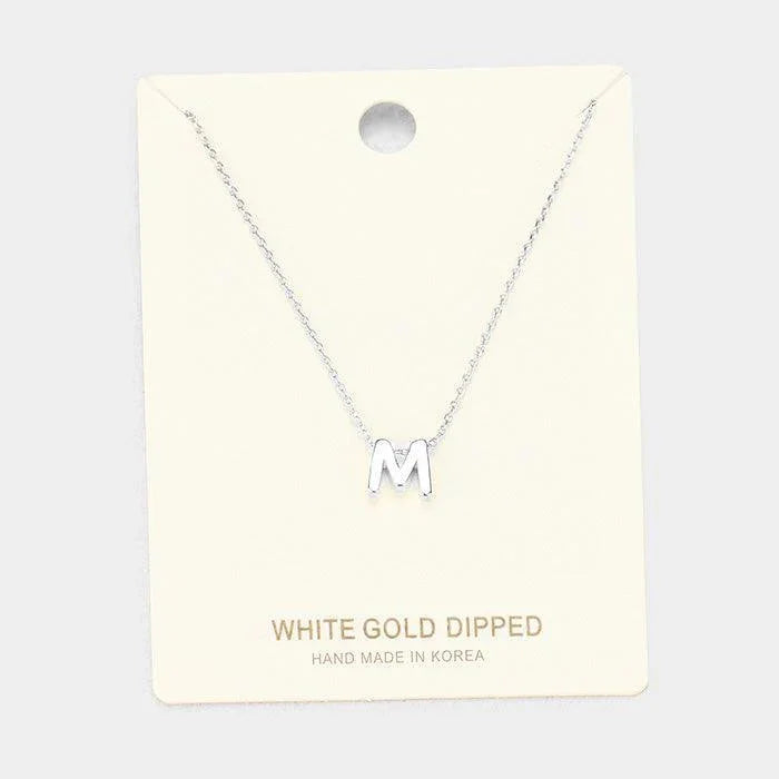 White Gold Dipped Metal Pendant Necklace - Jewelry Store by Erik Rayo