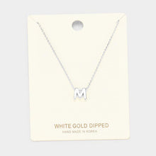 Load image into Gallery viewer, White Gold Dipped Metal Pendant Necklace
