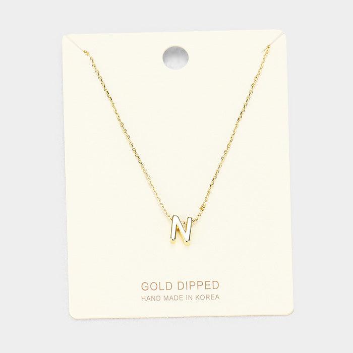 Gold Gold Dipped Metal Pendant Necklace