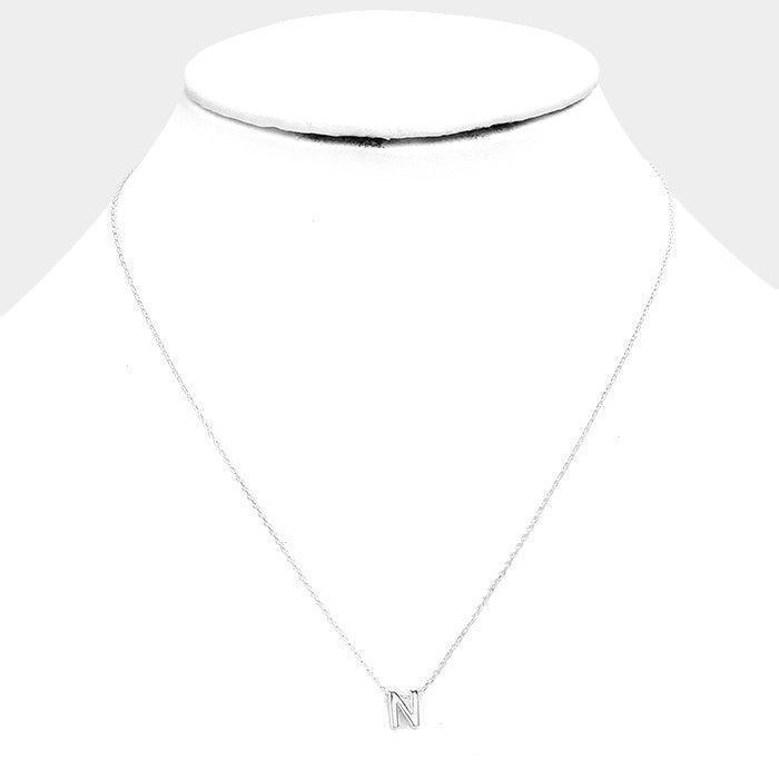 White Gold Dipped Metal Pendant Necklace - Jewelry Store by Erik Rayo