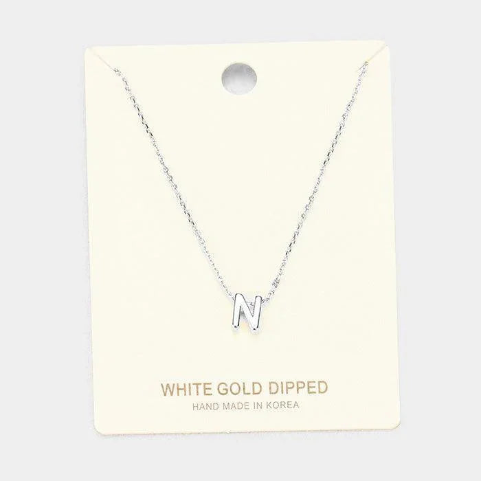 White Gold Dipped Metal Pendant Necklace - Jewelry Store by Erik Rayo