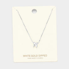 Load image into Gallery viewer, White Gold Dipped Metal Pendant Necklace
