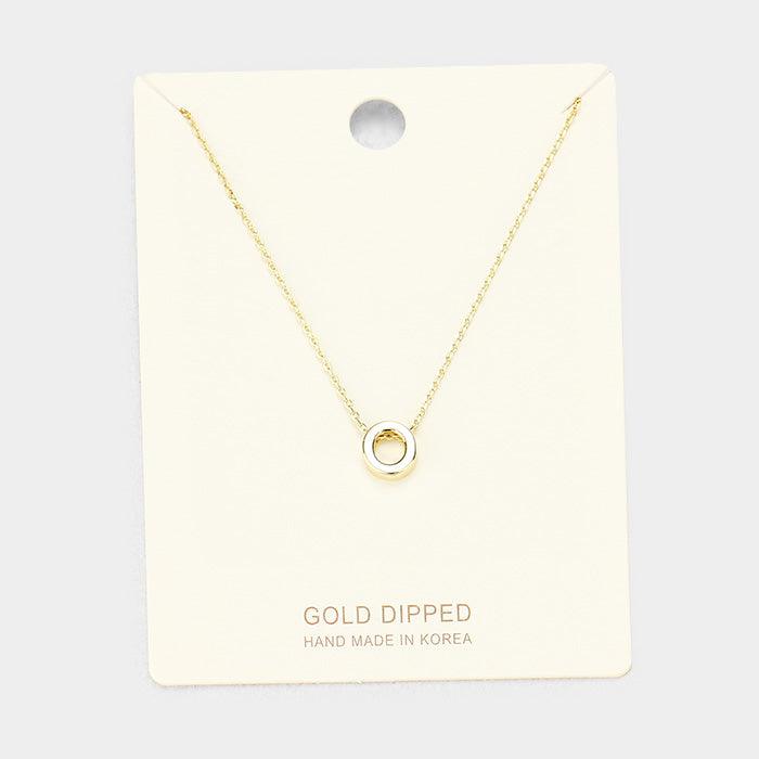 Gold Gold Dipped Metal Pendant Necklace