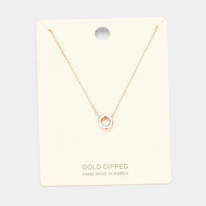 Rose Gold Gold Dipped Metal Pendant Necklace - Jewelry Store by Erik Rayo