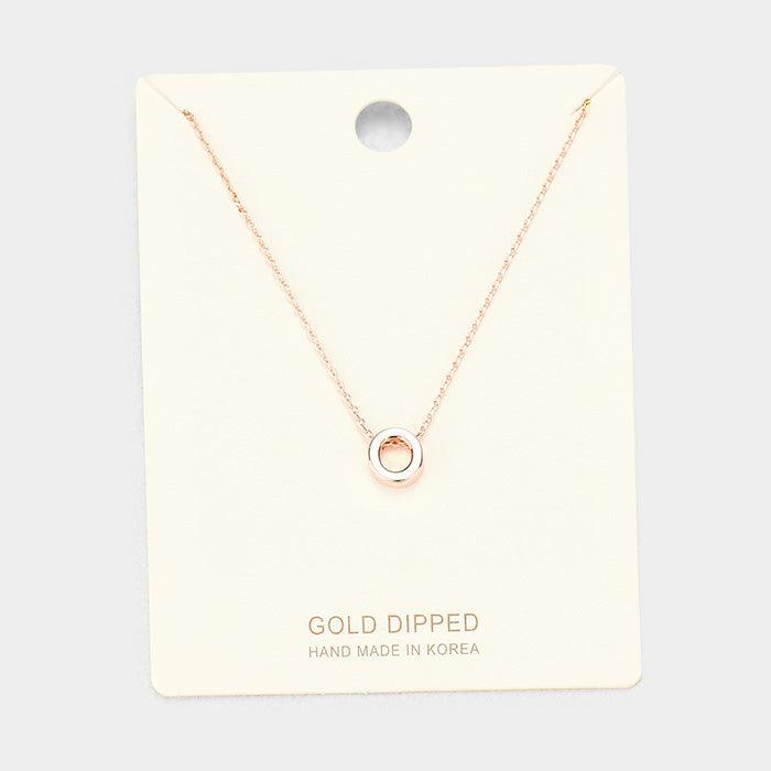 Rose Gold Gold Dipped Metal Pendant Necklace