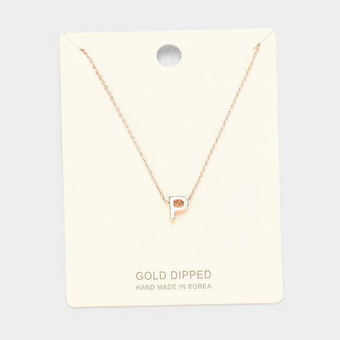 Rose Gold Gold Dipped Metal Pendant Necklace