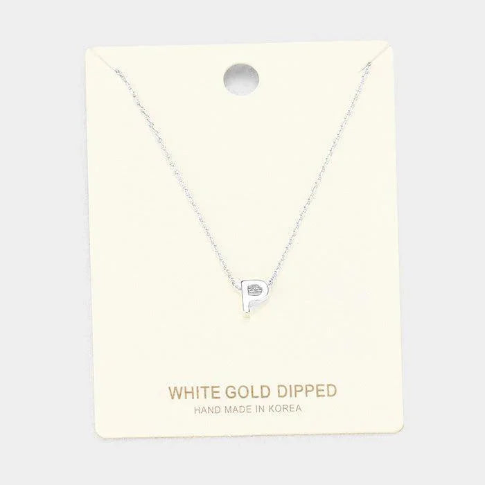 White Gold Dipped Metal Pendant Necklace - Jewelry Store by Erik Rayo