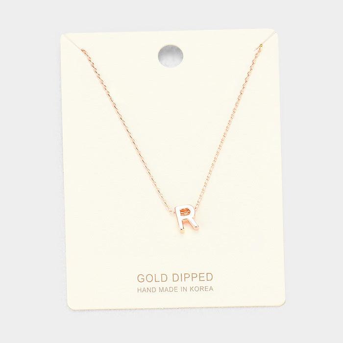 Rose Gold Gold Dipped Metal Pendant Necklace