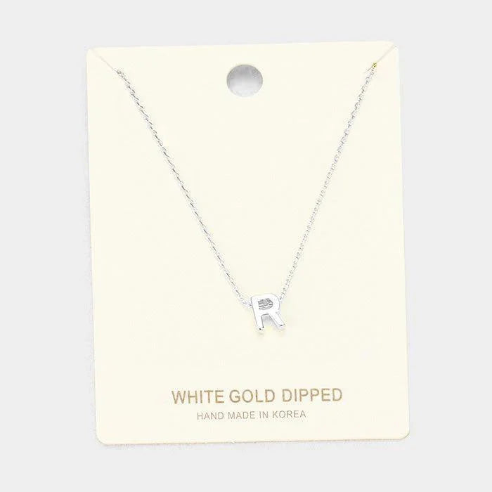 White Gold Dipped Metal Pendant Necklace - Jewelry Store by Erik Rayo