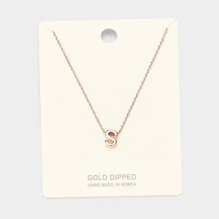 Rose Gold Gold Dipped Metal Pendant Necklace