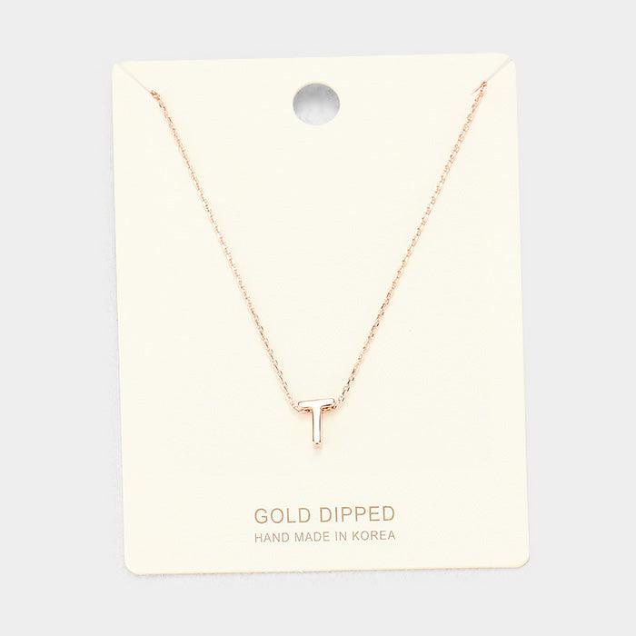 Rose Gold Gold Dipped Metal Pendant Necklace