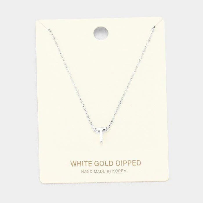 White Gold Dipped Metal Pendant Necklace - Jewelry Store by Erik Rayo