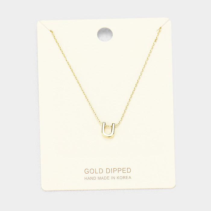 Gold Gold Dipped Metal Pendant Necklace