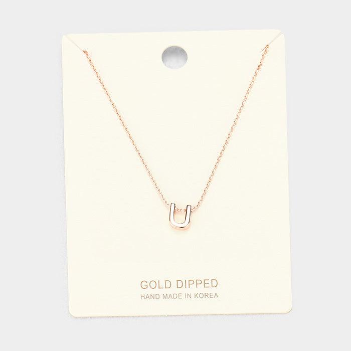 Rose Gold Gold Dipped Metal Pendant Necklace