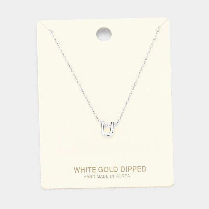 White Gold Dipped Metal Pendant Necklace - Jewelry Store by Erik Rayo