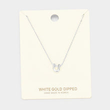 Load image into Gallery viewer, White Gold Dipped Metal Pendant Necklace
