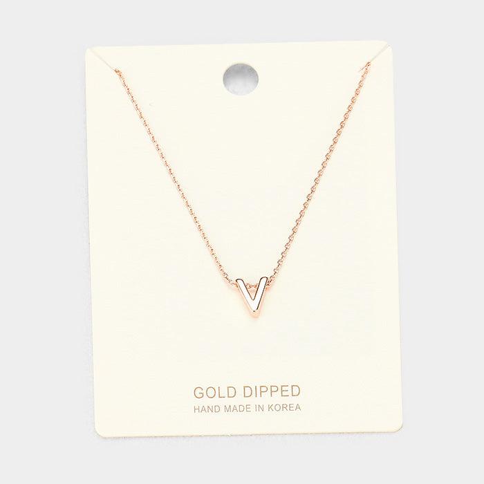 Rose Gold Gold Dipped Metal Pendant Necklace