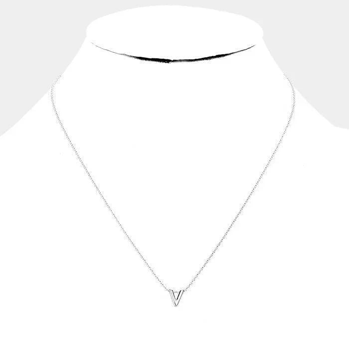 White Gold Dipped Metal Pendant Necklace - Jewelry Store by Erik Rayo