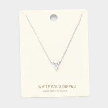 Load image into Gallery viewer, White Gold Dipped Metal Pendant Necklace
