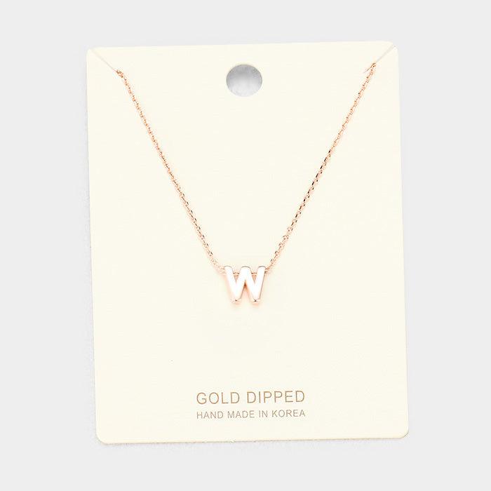 Rose Gold Gold Dipped Metal Pendant Necklace