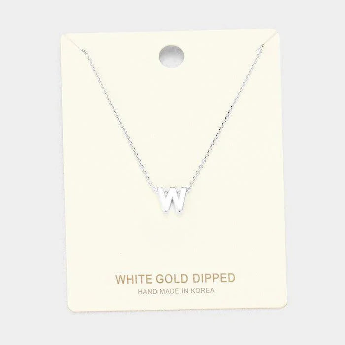 White Gold Dipped Metal Pendant Necklace - Jewelry Store by Erik Rayo