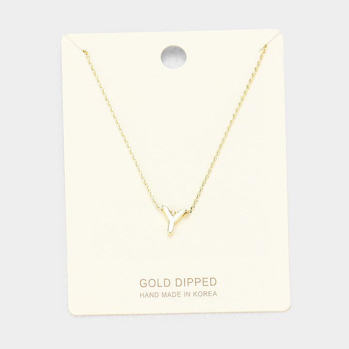 Gold Gold Dipped Metal Pendant Necklace