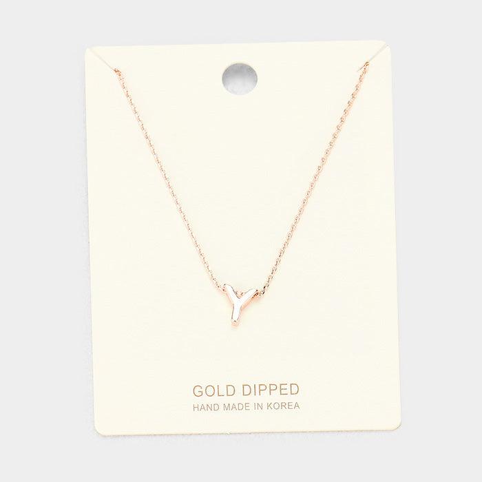 Rose Gold Gold Dipped Metal Pendant Necklace