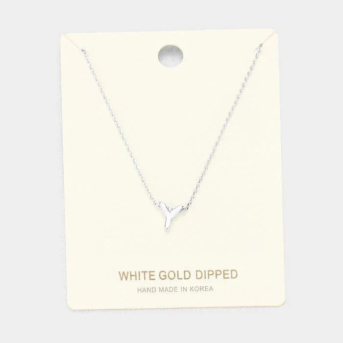 White Gold Dipped Metal Pendant Necklace - Jewelry Store by Erik Rayo