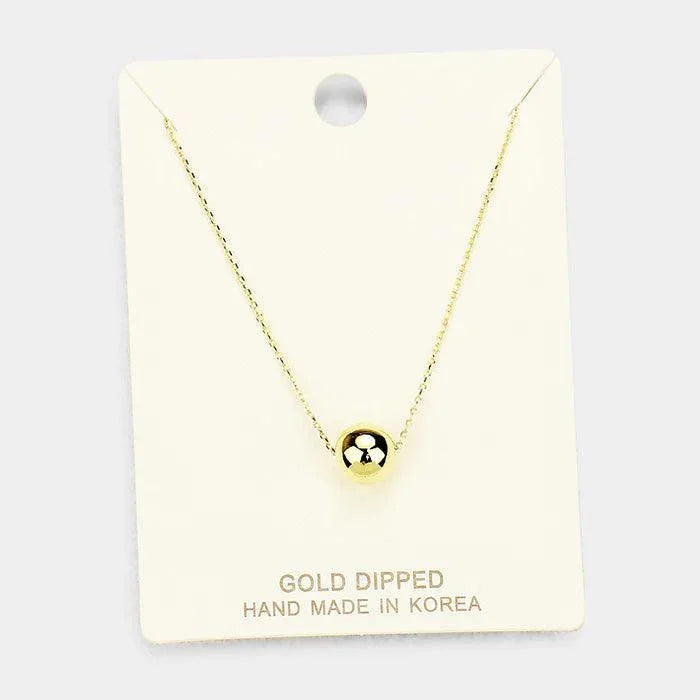 Gold Gold Dipped Metal Ball Pendant Necklace - Jewelry Store by Erik Rayo