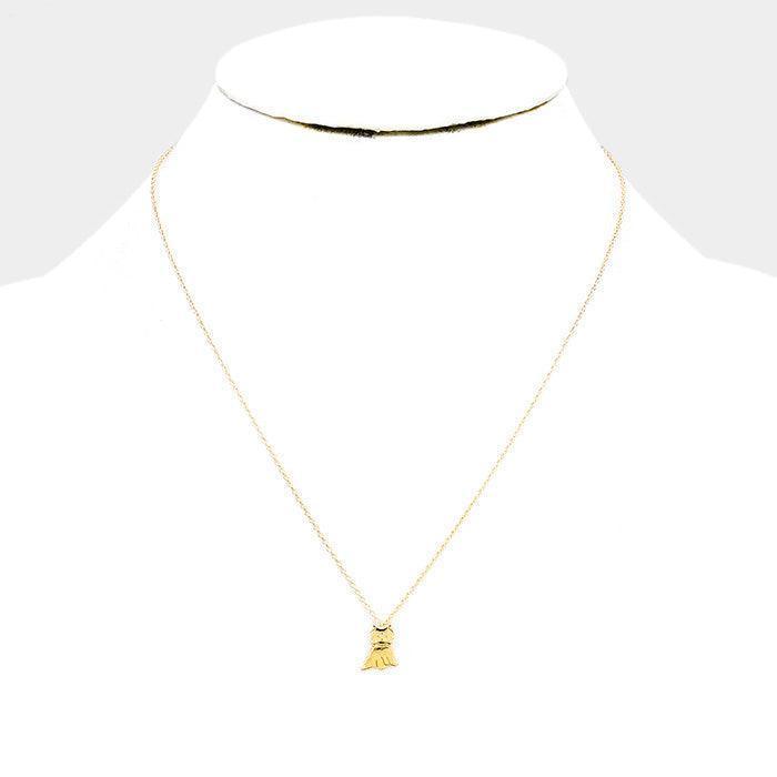 Gold Gold Dipped Metal Puppy Pendant Necklace - Jewelry Store by Erik Rayo