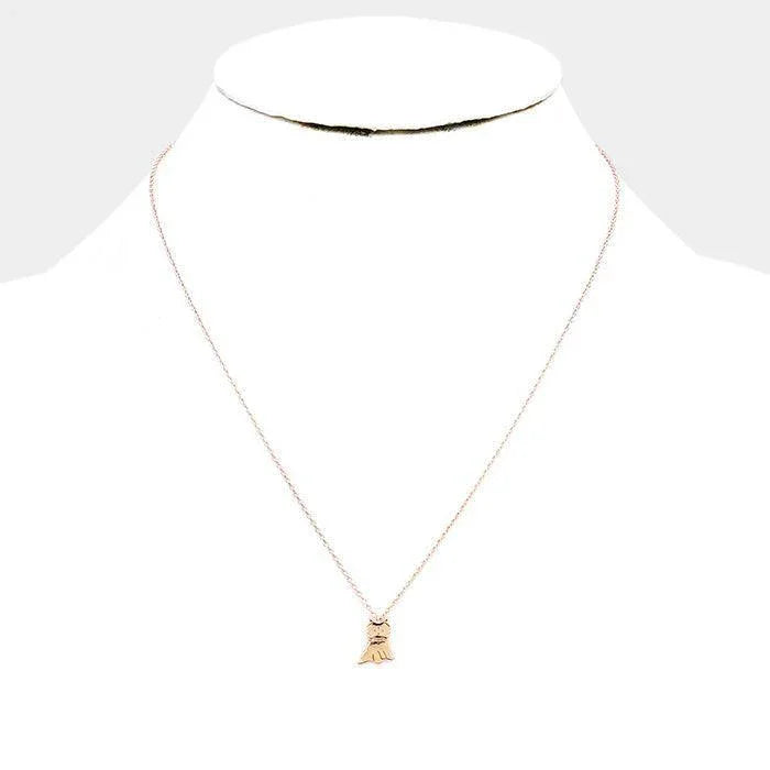 Rose Gold Gold Dipped Metal Puppy Pendant Necklace - Jewelry Store by Erik Rayo