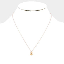 Load image into Gallery viewer, Rose Gold Gold Dipped Metal Puppy Pendant Necklace
