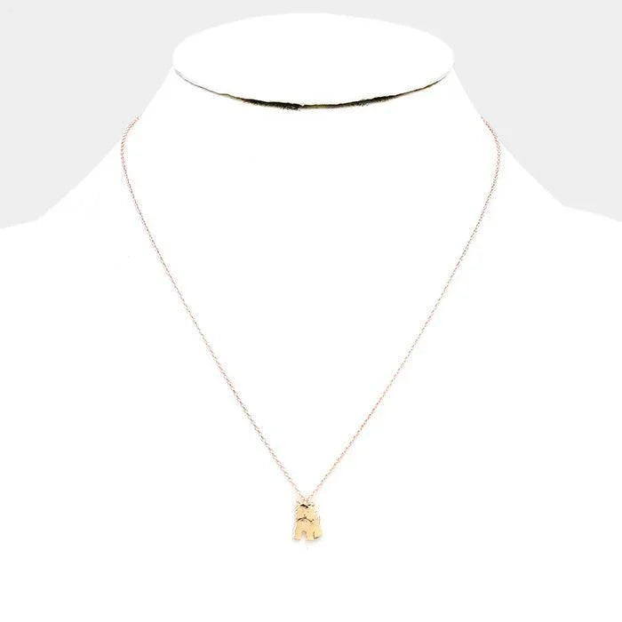 Rose Gold Gold Dipped Metal Puppy Pendant Necklace - Jewelry Store by Erik Rayo