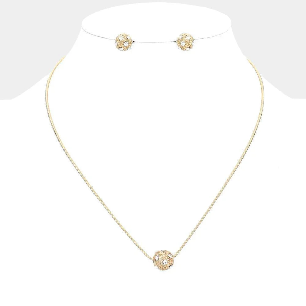Gold Crystal Ball Pendant Necklace - Jewelry Store by Erik Rayo