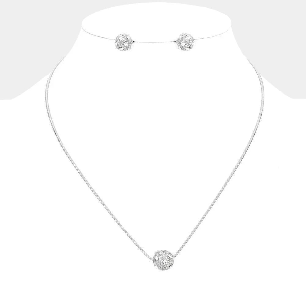 Silver Crystal Ball Pendant Necklace - Jewelry Store by Erik Rayo