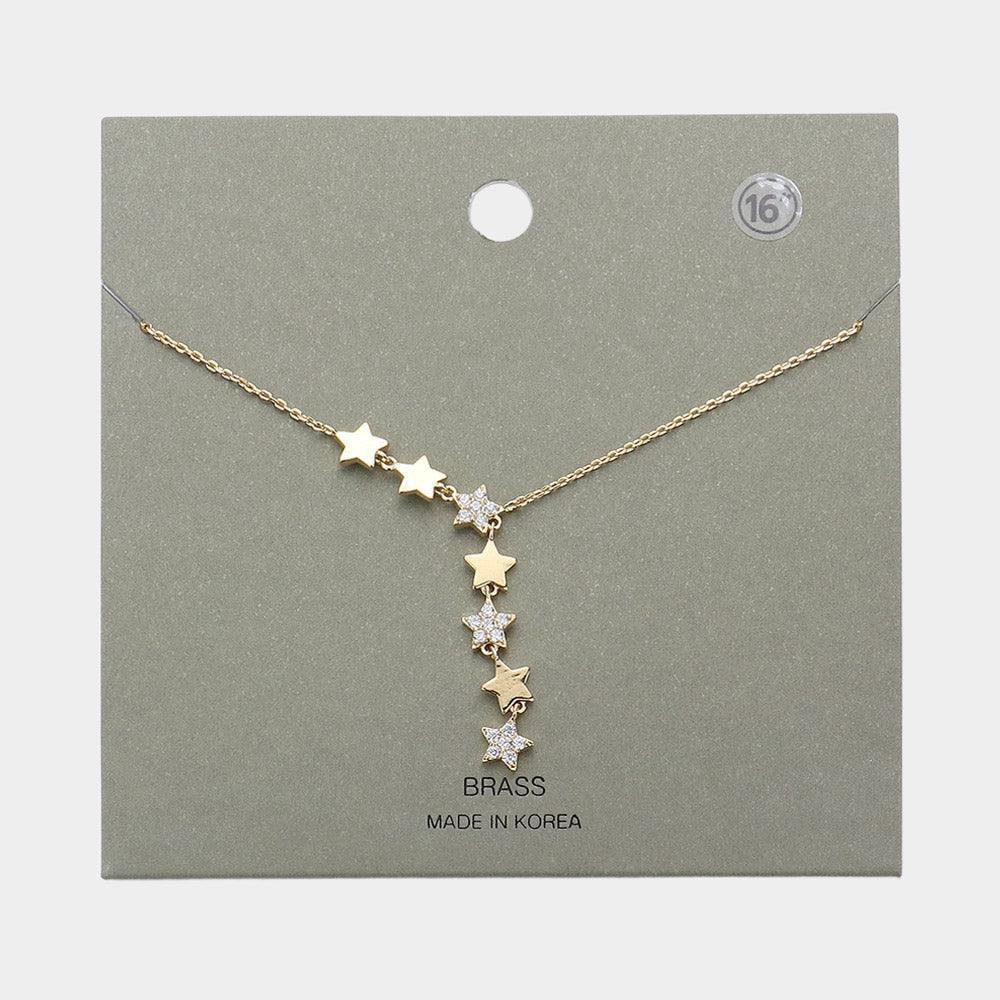 Gold Brass Metal Seven Star Pendant Necklace - Jewelry Store by Erik Rayo