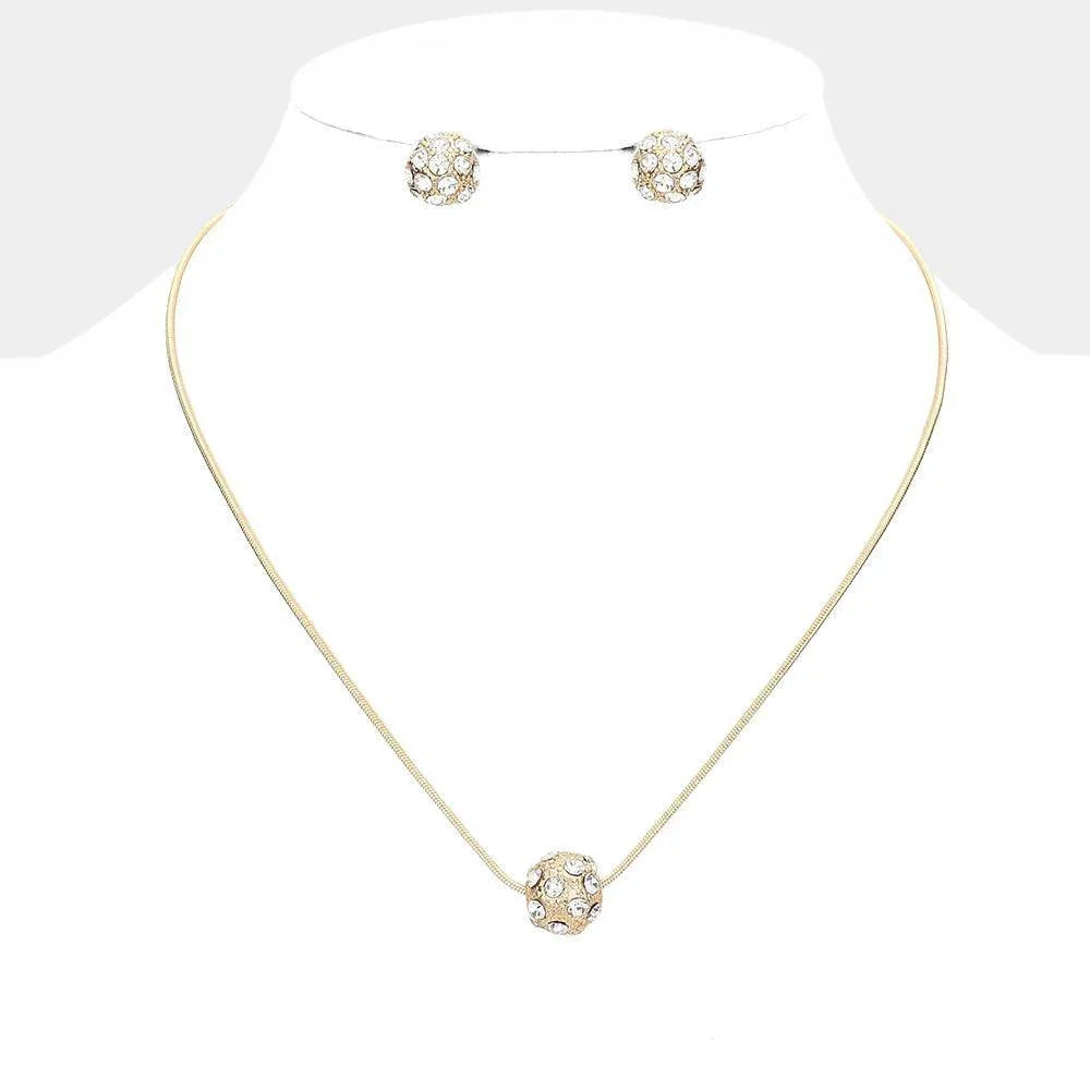 Gold Crystal Ball Pendant Necklace - Jewelry Store by Erik Rayo