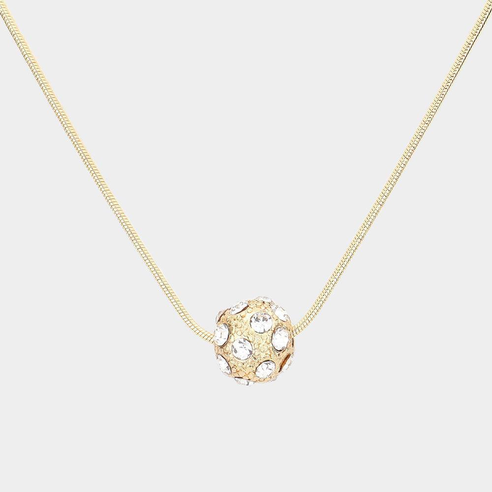 Gold Crystal Ball Pendant Necklace - Jewelry Store by Erik Rayo