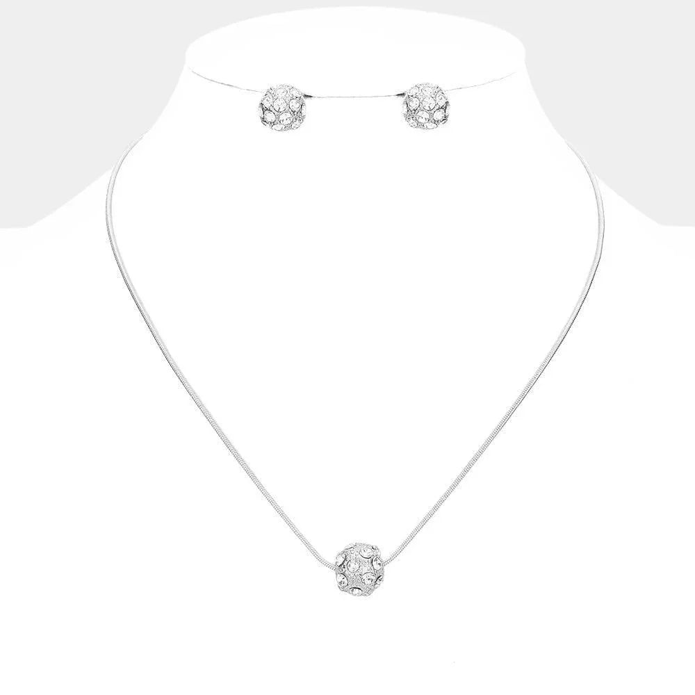 Silver Crystal Ball Pendant Necklace - Jewelry Store by Erik Rayo