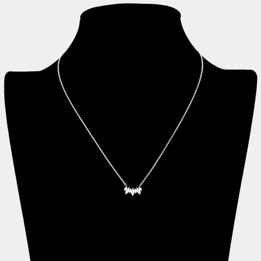 Brass Metal Marquise Stone Pendant Necklace - Jewelry Store by Erik Rayo