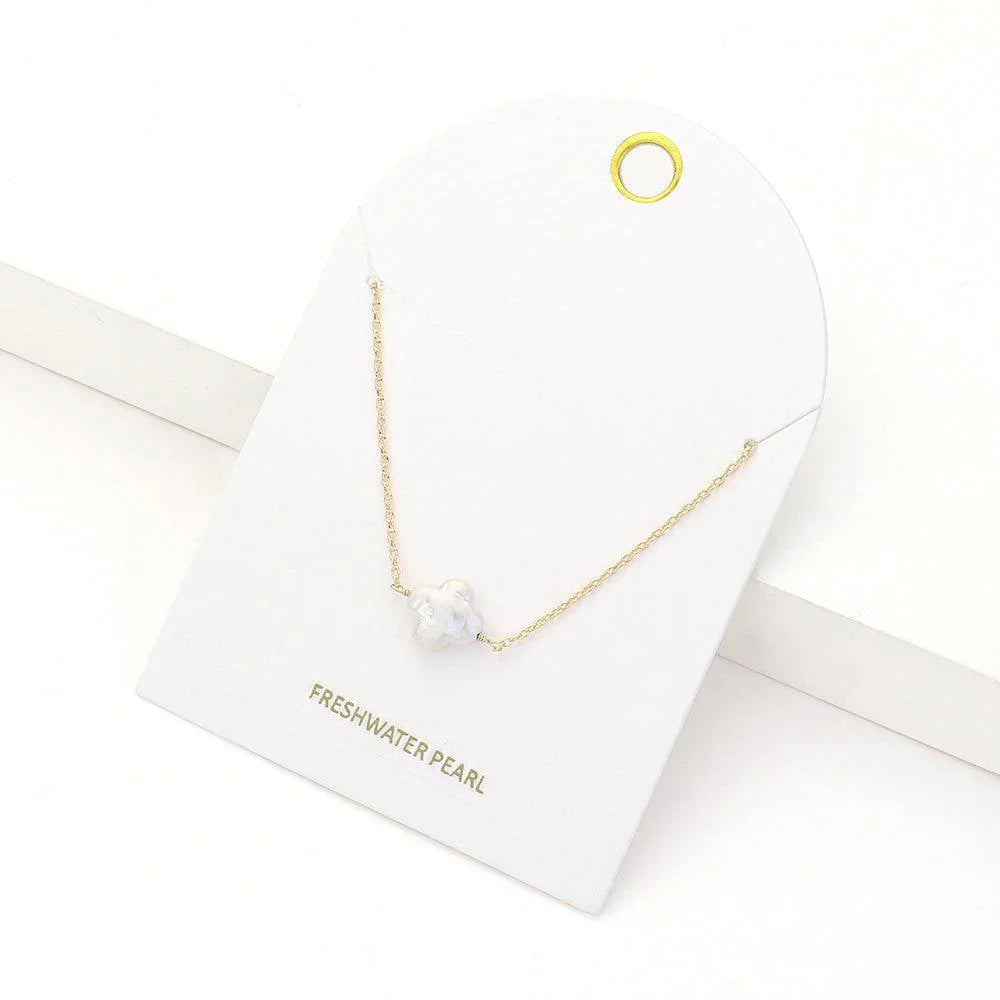 Fresh Water Pearl Quatrefoil Pendant Necklace - Jewelry Store by Erik Rayo