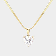 Load image into Gallery viewer, Gold 18K Gold Dipped Stainless Steel CZ Heart Pendant Necklace
