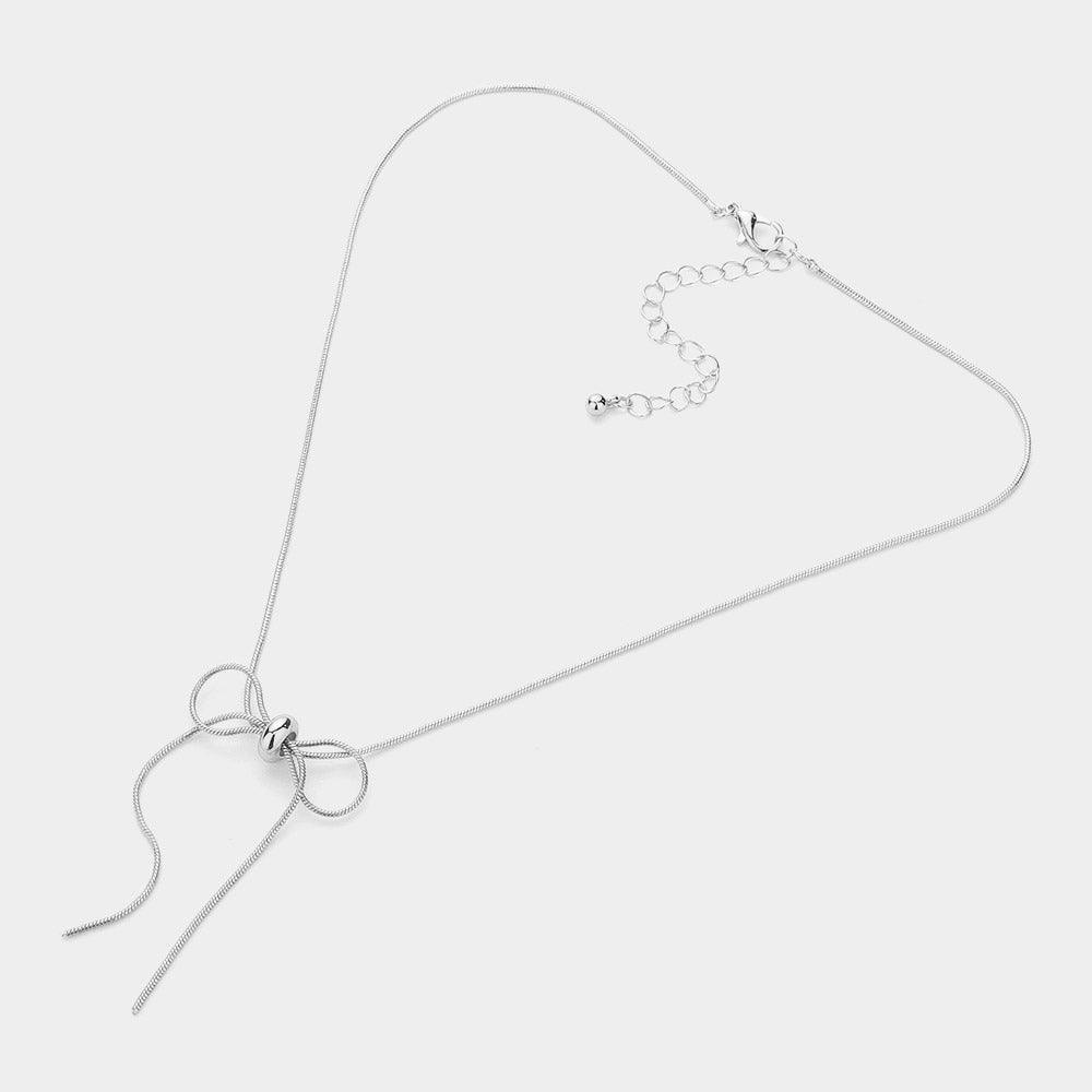 Snake Chain Bow Pendant Necklace - Jewelry Store by Erik Rayo