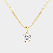 Load image into Gallery viewer, Gold 18K Gold Dipped Stainless Steel CZ Round Pendant Necklace
