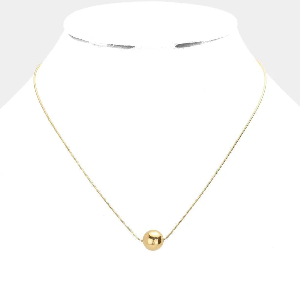 Gold 18K Gold Dipped Stainless Steel Ball Pendant Necklace - Jewelry Store by Erik Rayo