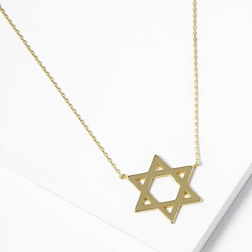 Gold Gold Dipped Star Of David Pendant Necklace - Jewelry Store by Erik Rayo