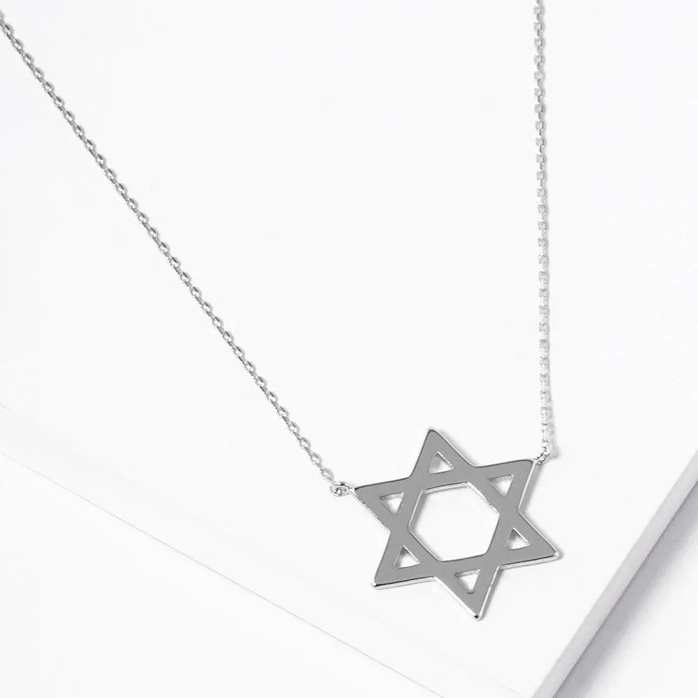 Gold White Gold Dipped Star Of David Pendant Necklace - Jewelry Store by Erik Rayo