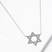 Load image into Gallery viewer, Gold White Gold Dipped Star Of David Pendant Necklace
