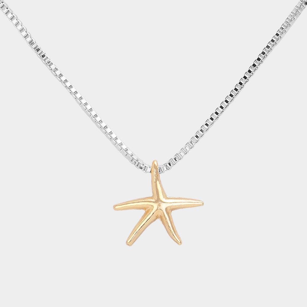 Silver Metal Starfish Pendant Necklace - Jewelry Store by Erik Rayo